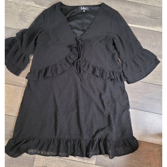 Lulus Favorite Daydream Black Swiss Dot Ruffled Mini Dress - Picture 3 of 8